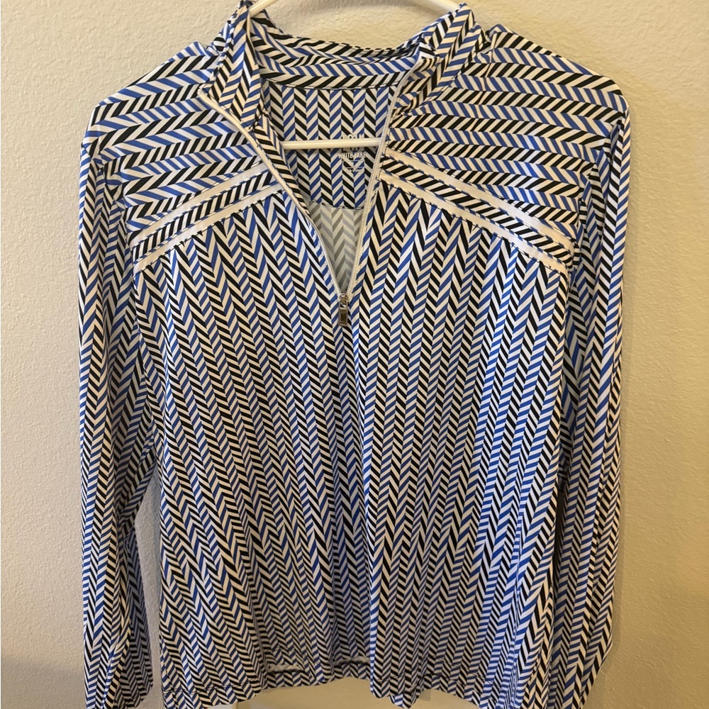 Tail White Label Long Sleeve Golf Shirt – Blue & White – Women’s Performance Top